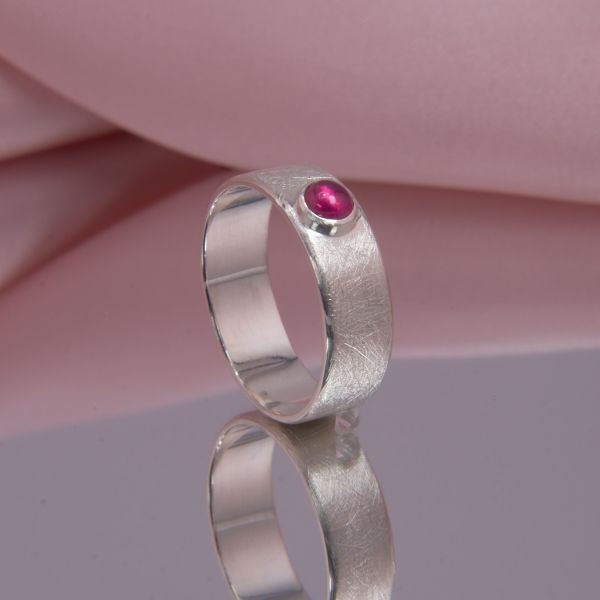 Echter Rubin Ring Silber für Rubinhochzeit